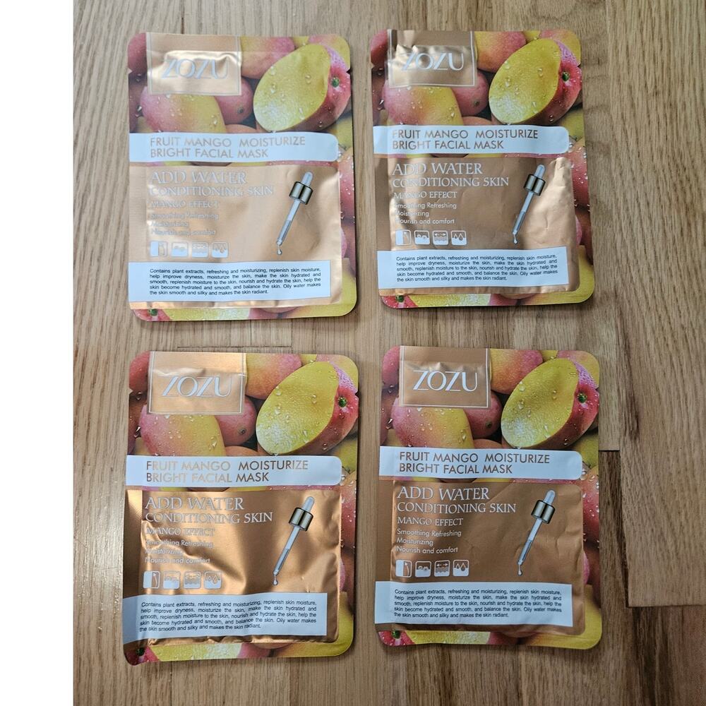 LOT 4 ZOZU Mango Hydrating Moisturizing Facial Sheet Masks NEW Asian Beauty